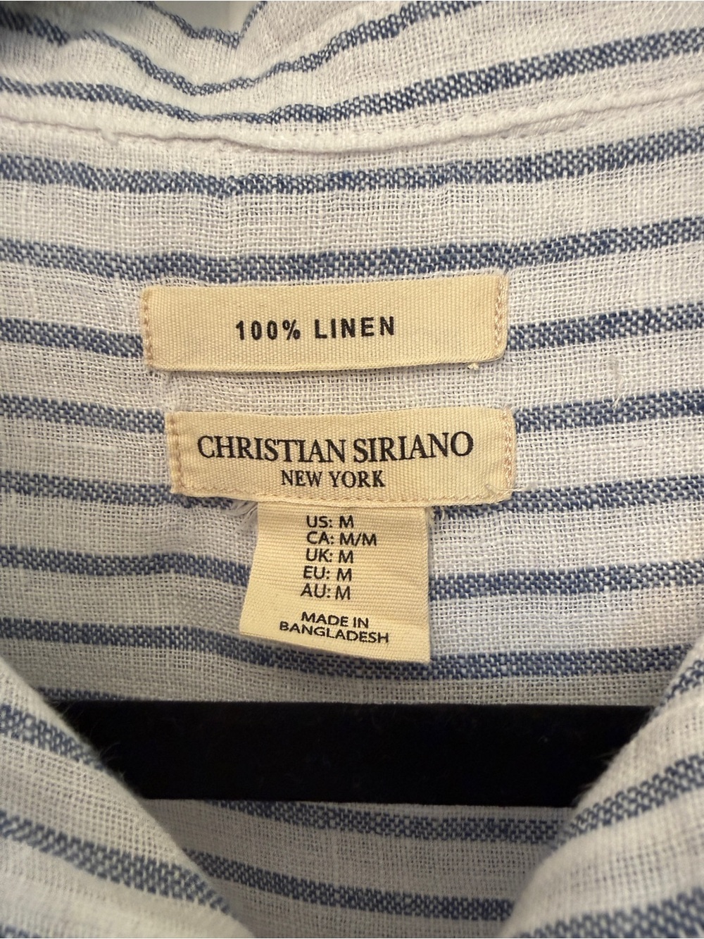 Christian Siriano White and Navy Striped Button-Front Blouse - Picture 2 of 3